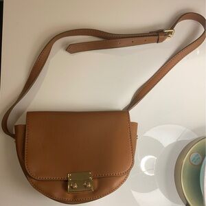 Elegant Italian Brown Leather Crossbody Bag